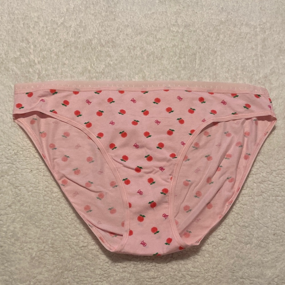 NWT Victoria's Secret Pink Cotton Peach Print Panties Size XL